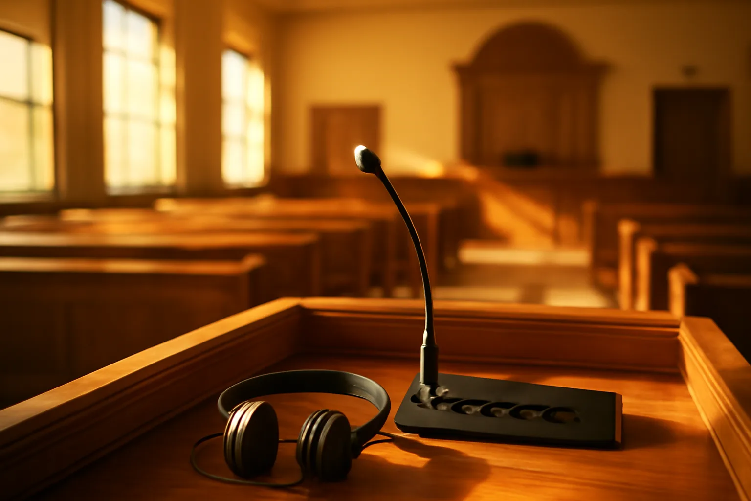 Arizona courtroom interpreter console and equipment.