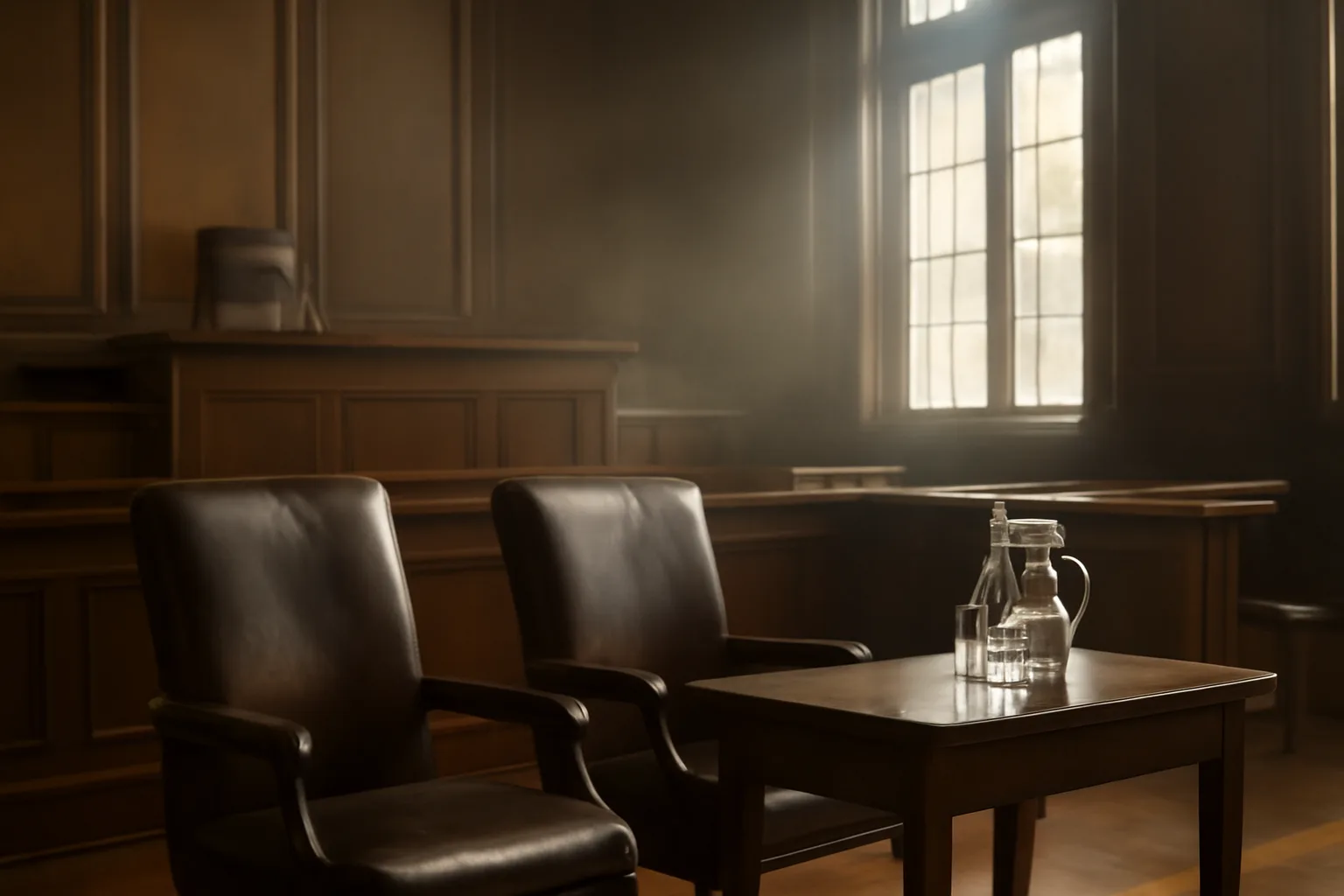 Empty Tallahassee courtroom where a Florida court interpreter would sit